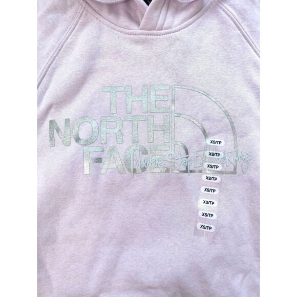 The North Face Women's Hoodie XS Lavender Purple Silver Metallic Foil Logo NWT - Picture 3 of 9